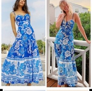 Farm Rio Blue Floral Maxidress